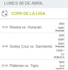 Agenda 8/4 calcio Argentino